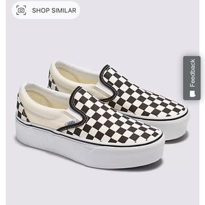 Stackform platform vans slip on checker sneakers 8.5